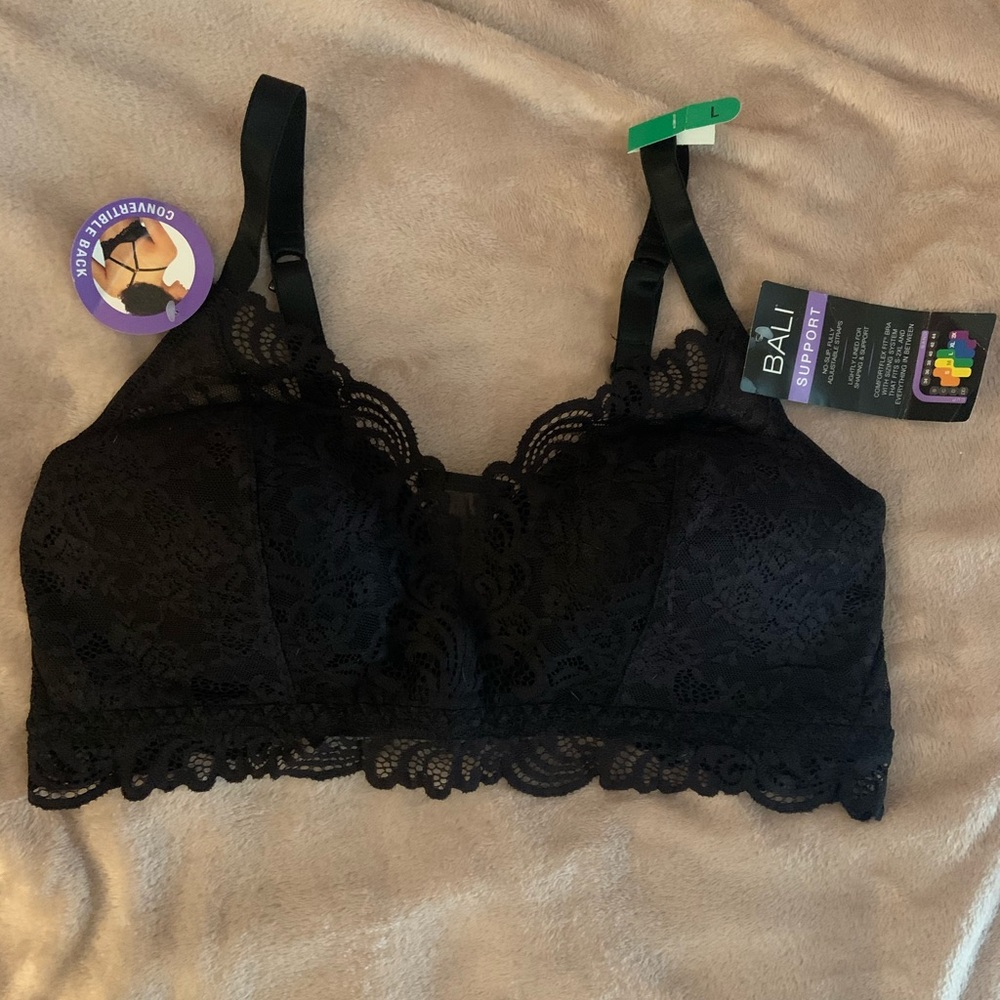 NWT Bali black bralette size large